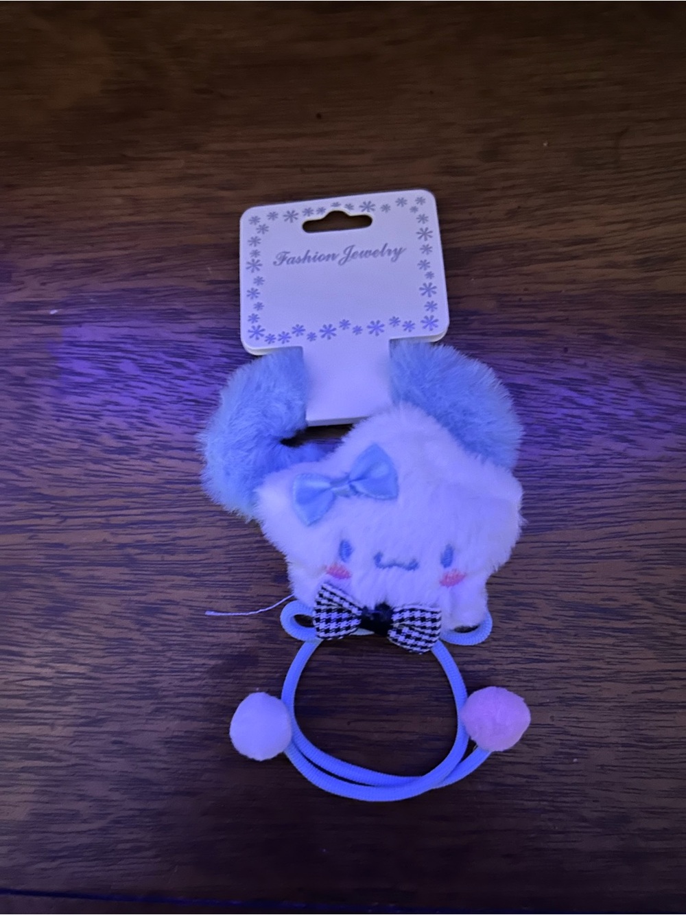 Adorable Blue Plush Bear Hair Tie